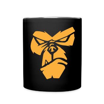 Poker Face | Gorilla, Monkey, Animals, Animal Welfare - Full Colour Mug - black - Front