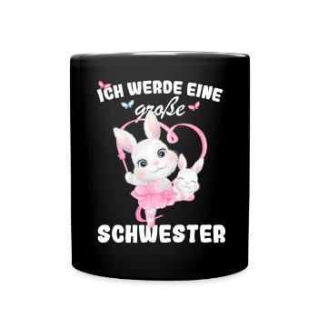 Ich Werde Eine Große Schwester 2025 - Tasse einfarbig - Schwarz - Vorne