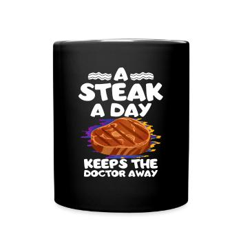 Steak - Tasse einfarbig - Schwarz - Vorne