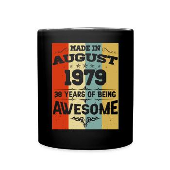 Août 1979 Vintage Vintage Anniversaire - Mug uni - noir - Devant