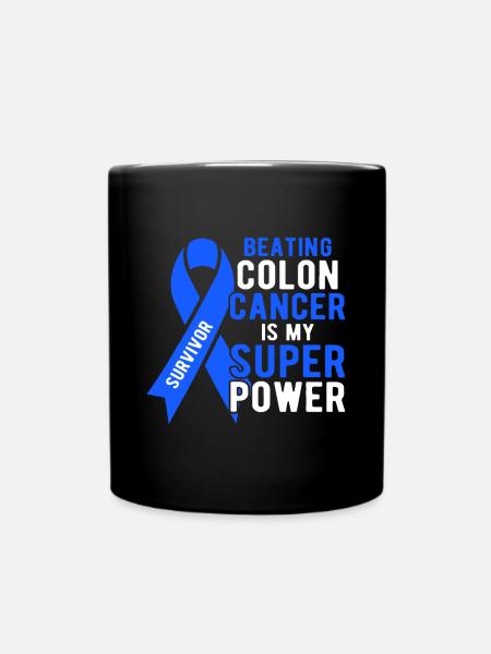 Sensibilisation au cancer du côlon survivant hommes femmes Superpow - Mug uni - noir