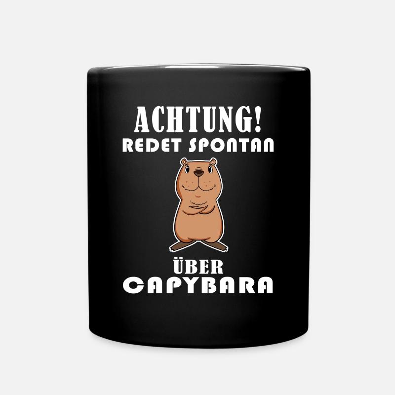 Capybara Wasserschwein - Tasse einfarbig - Schwarz