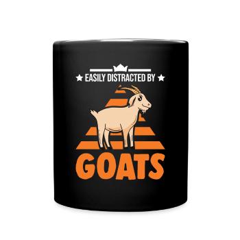 Facilement distrait par les chèvres Ziegenwirt Ziege - Mug uni - noir - Devant