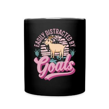 Facilement distrait par les chèvres Ziegenwirt Ziege - Mug uni - noir - Devant