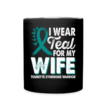 Portez du sarcelle pour le syndrome de Gilles de la Tourette - Mug uni - noir - Devant
