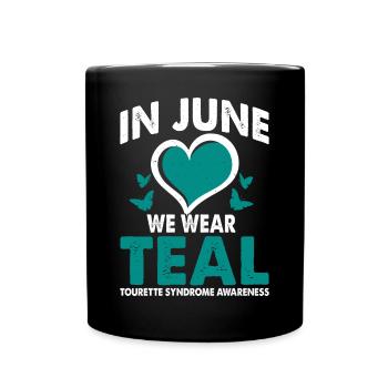 En juin, nous portons le sarcelle - Mug uni - noir - Devant