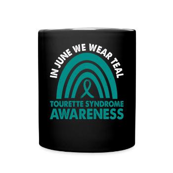 En juin, nous portons le syndrome de Tourette sarcelle - Mug uni - noir - Devant