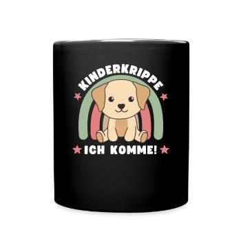 Kinderkrippe Ich Komme! Hund - Tasse einfarbig - Schwarz - Vorne