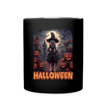Bad Pumpkin Böser Kürbis Halloween - Tasse einfarbig - Schwarz - Vorne