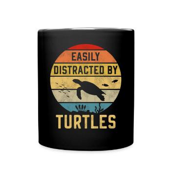 Sea Turtle Tortoise Retro Vintage - Mug uni - noir - Devant