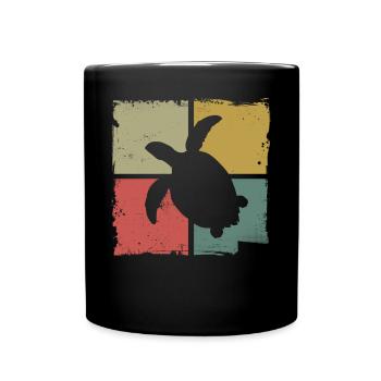 Sea Turtle Tortoise Retro Vintage - Mug uni - noir - Devant