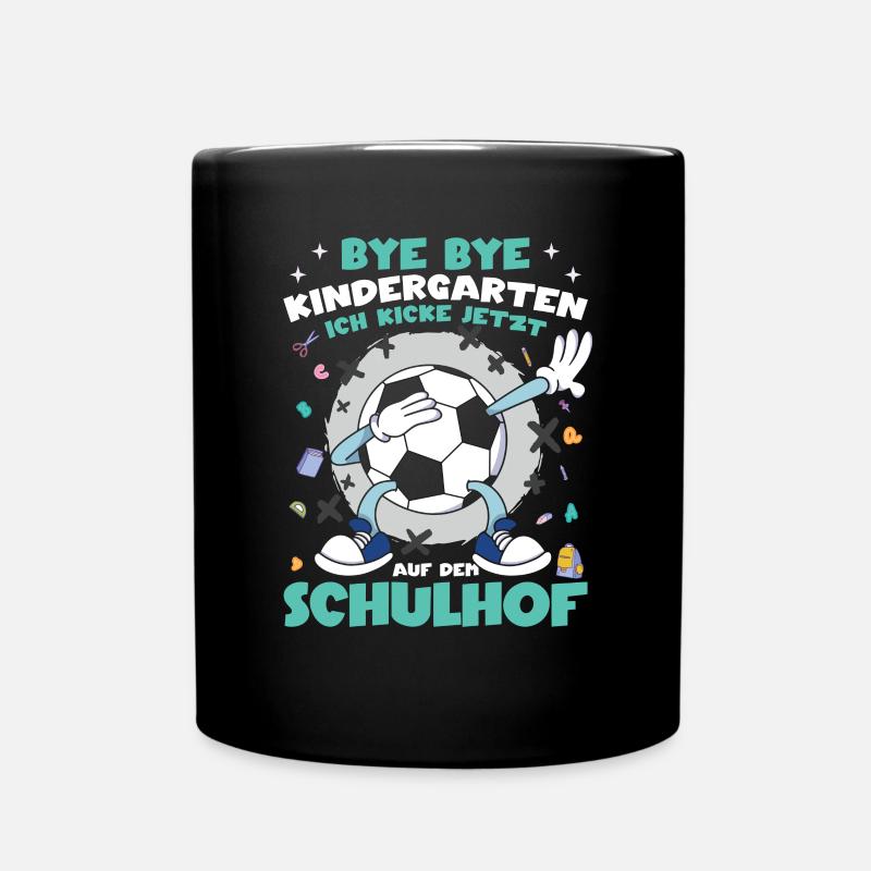 Schulkind Einschulung Schultüte Fußball - Tasse einfarbig - Schwarz