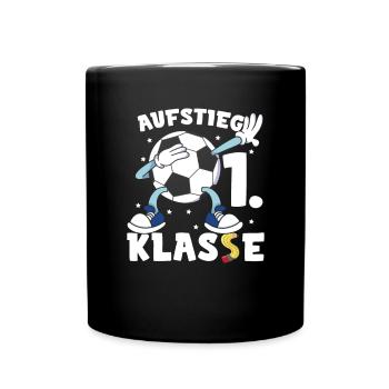 Schüler Grundschule 1. Klasse Fußball - Tasse einfarbig - Schwarz - Vorne