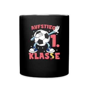 Fußball Schulkind Einschulung - Tasse einfarbig - Schwarz - Vorne