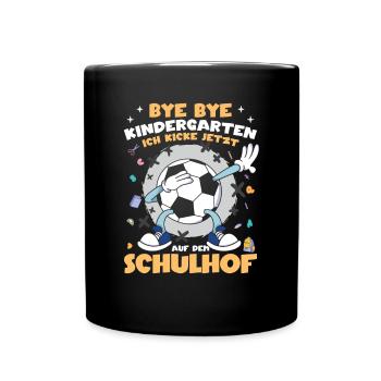 Grundschule Einschulung Fußball - Tasse einfarbig - Schwarz - Vorne