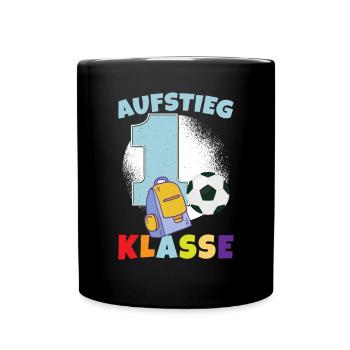 Schulranzen Schultüte Schulstart Schulkind 2023 - Tasse einfarbig - Schwarz - Vorne