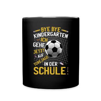 Schulkind Einschulung Schultüte Jungen - Tasse einfarbig - Schwarz - Vorne