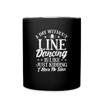Linedance Country Line Dancer Linedancing Geschenk - Tasse einfarbig - Schwarz - Vorne