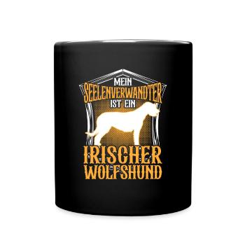 Irischer Wolfshund ist mein Seelenverwandter - Tasse einfarbig - Schwarz - Vorne