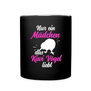 Mädchen das Kiwi Vogel liebt Neuseeland Kiwi - Tasse einfarbig - Schwarz - Vorne