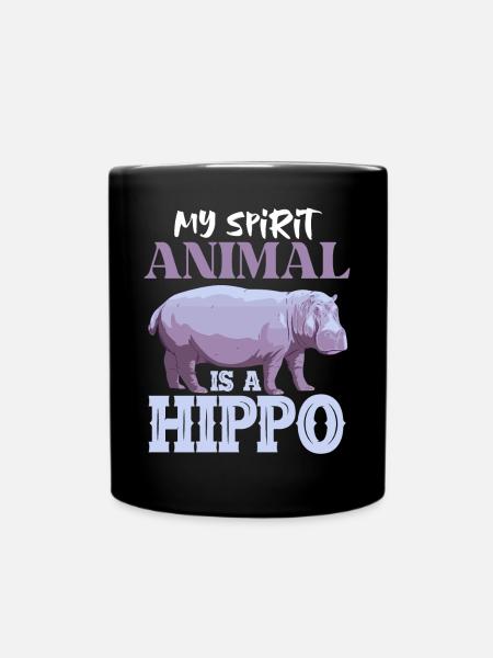 Nilpferd Mama Mein Krafttier Ist Ein Nilpferd - Tasse einfarbig - Schwarz