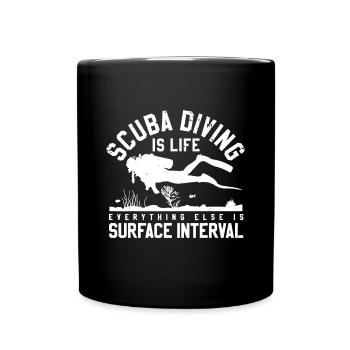 La plongée sous-marine, c’est la vie Tout le reste est à la surface - Mug uni - noir - Devant