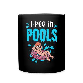 Lustiger Pool -Begleiter, Pinke Ich In Pools - Tasse einfarbig - Schwarz - Vorne