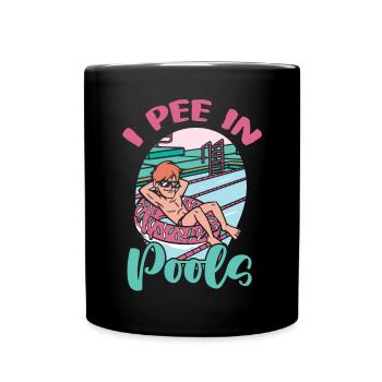 I pee in public pools funny - Full Colour Mug - black - Front