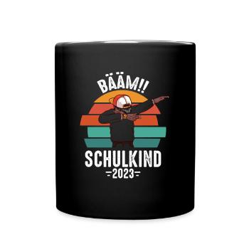 Bääm Schulkind 2023 - Tasse einfarbig - Schwarz - Vorne
