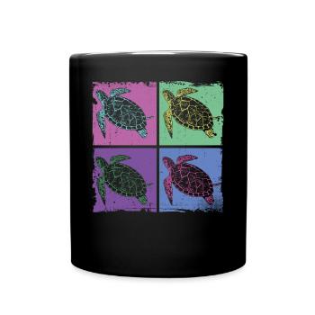 Sea Turtle Tortoise Retro Vintage - Mug uni - noir - Devant