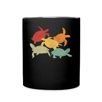 Sea Turtle Tortoise Retro Vintage - Mug uni - noir - Devant