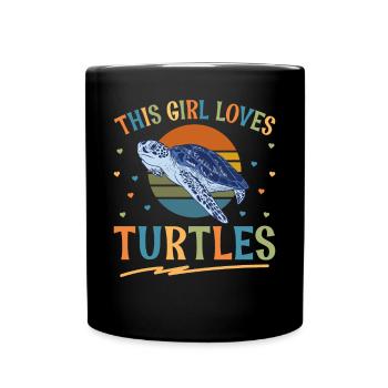 Sea Turtle Tortoise Retro Vintage - Mug uni - noir - Devant