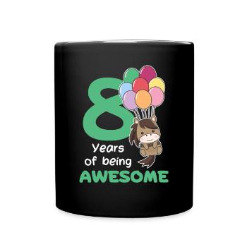 Horse for 8th birthday children eight years old - Full Colour Mug - black - Front