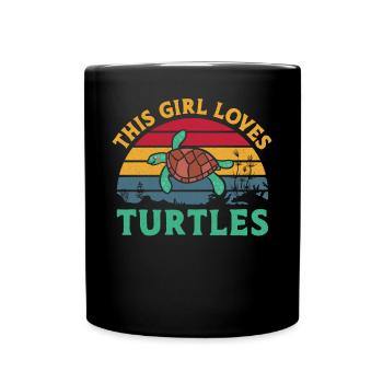 Sea Turtle Tortoise Retro Vintage - Mug uni - noir - Devant