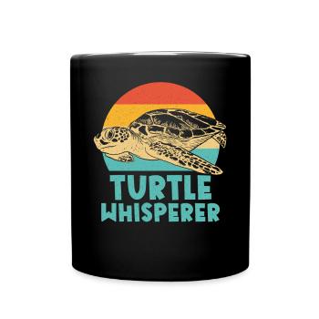 Sea Turtle Tortoise Retro Vintage - Mug uni - noir - Devant