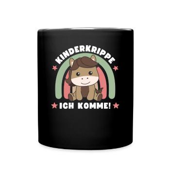 Kinderkrippe Ich Komme! Pferd - Tasse einfarbig - Schwarz - Vorne