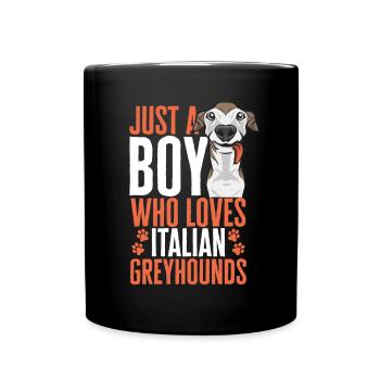 Lévrier italien Greyhound Chiens - Mug uni - noir - Devant