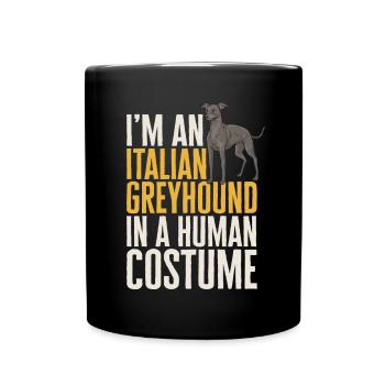 Italienischer Windspiel Windhund Hunde - Tasse einfarbig - Schwarz - Vorne