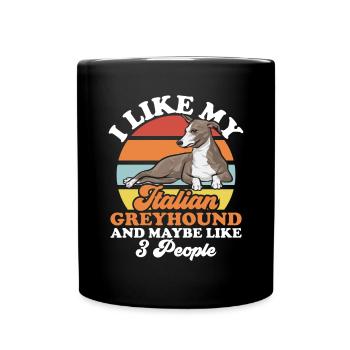 Lévrier italien Greyhound Chiens - Mug uni - noir - Devant