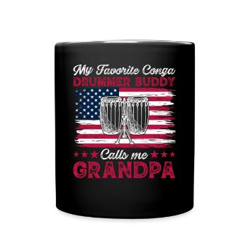 Conga Drummer Grandpa Conga Drums Conga Player - Full Colour Mug - black - Front
