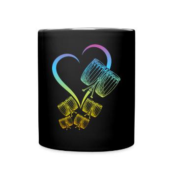 Conga Heart Conga Drum Conga Instruments - Full Colour Mug - black - Front