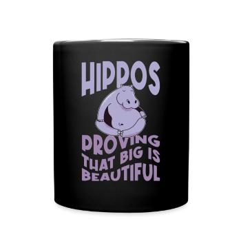 Hippos Proving Big Is Beautiful - Full Colour Mug - black - Front