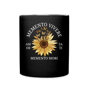 Memento Vivere Amor Fati Memento Mori - Mug uni - noir - Devant