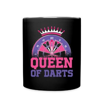 Reine des fléchettes Drôle de Dart Dicton - Mug uni - noir - Devant