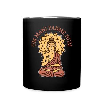 Om Mani Padme Hum Buddhismus Indien - Tasse einfarbig - Schwarz - Vorne