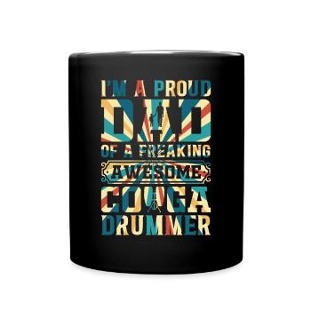 Je suis un fier papa d’un tambour de conga génial - Mug uni - noir - Devant