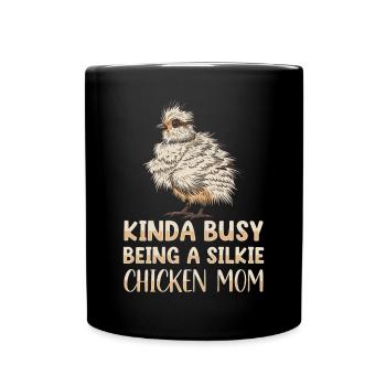 Silkie Chicken Mom Poulet chinois en soie - Mug uni - noir - Devant