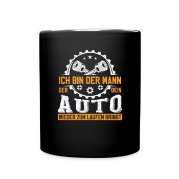Auto Sprüche Lustig Mechaniker Mechatroniker - Tasse einfarbig - Schwarz - Vorne