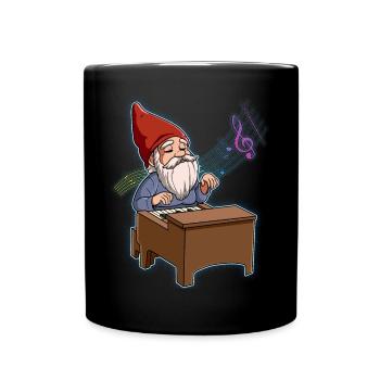 Gnome Pianiste - Mug uni - noir - Devant