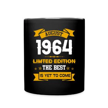 August 1964 Geburtstagsgeschenk - Tasse einfarbig - Schwarz - Vorne